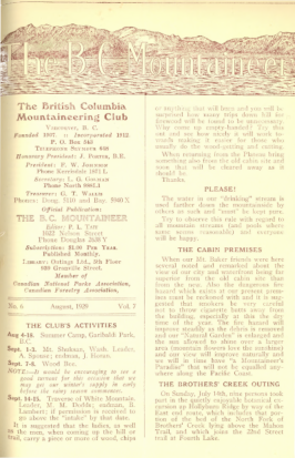 The B.C. Mountaineer 1929 August cover